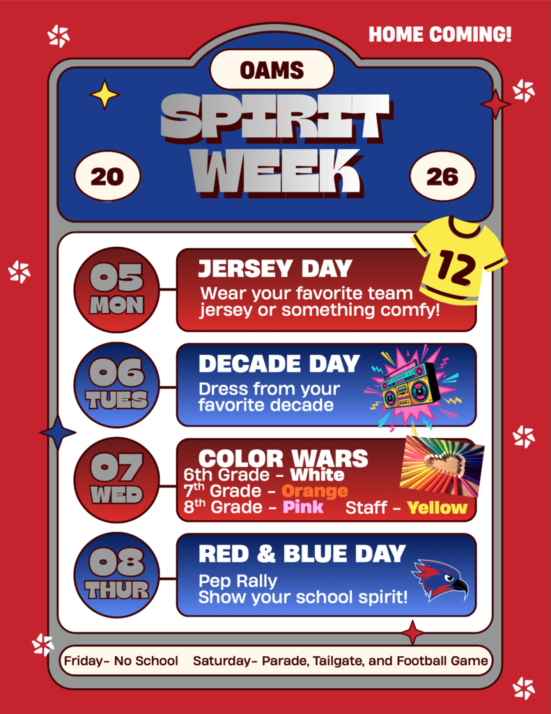 OAMS Spirit Week 2026 Flyer