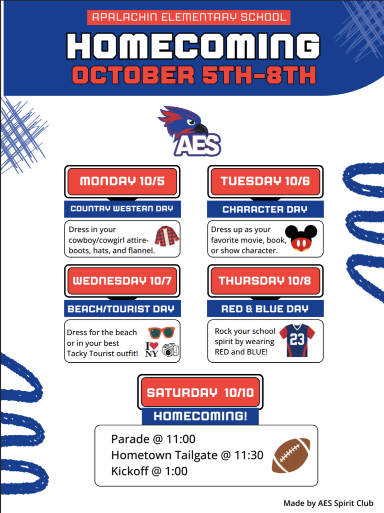 AES Spirit Week Flyer