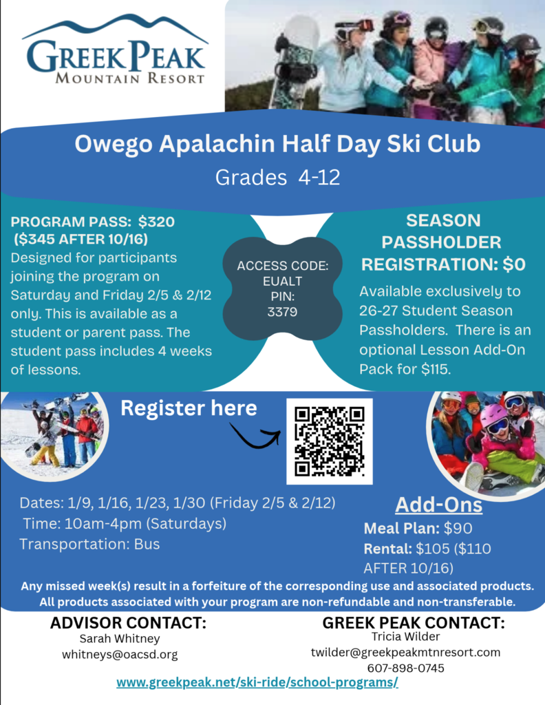 Half Day Ski Club Flyer
