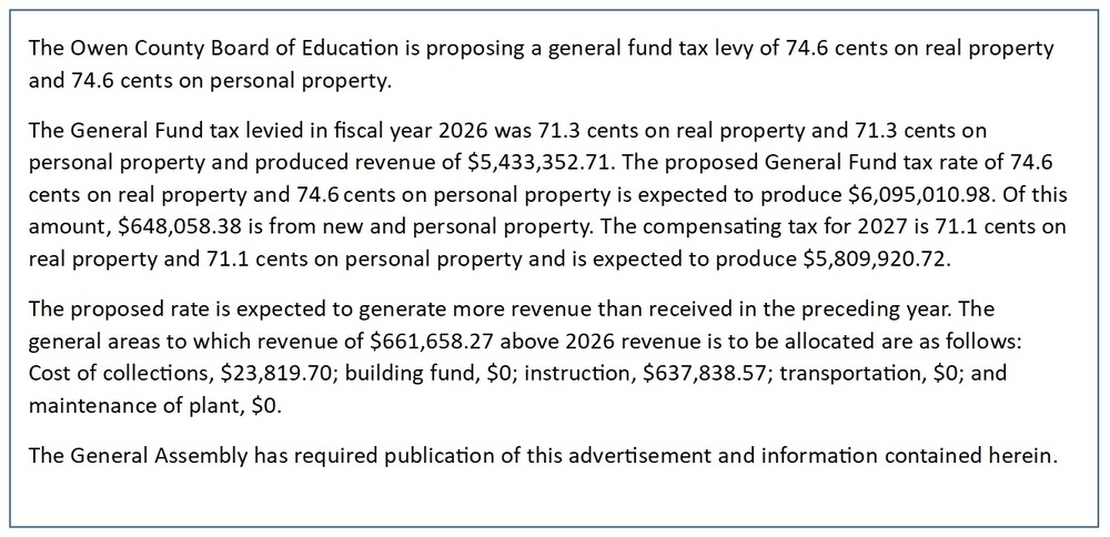 FY27 Proposed Tax Rate