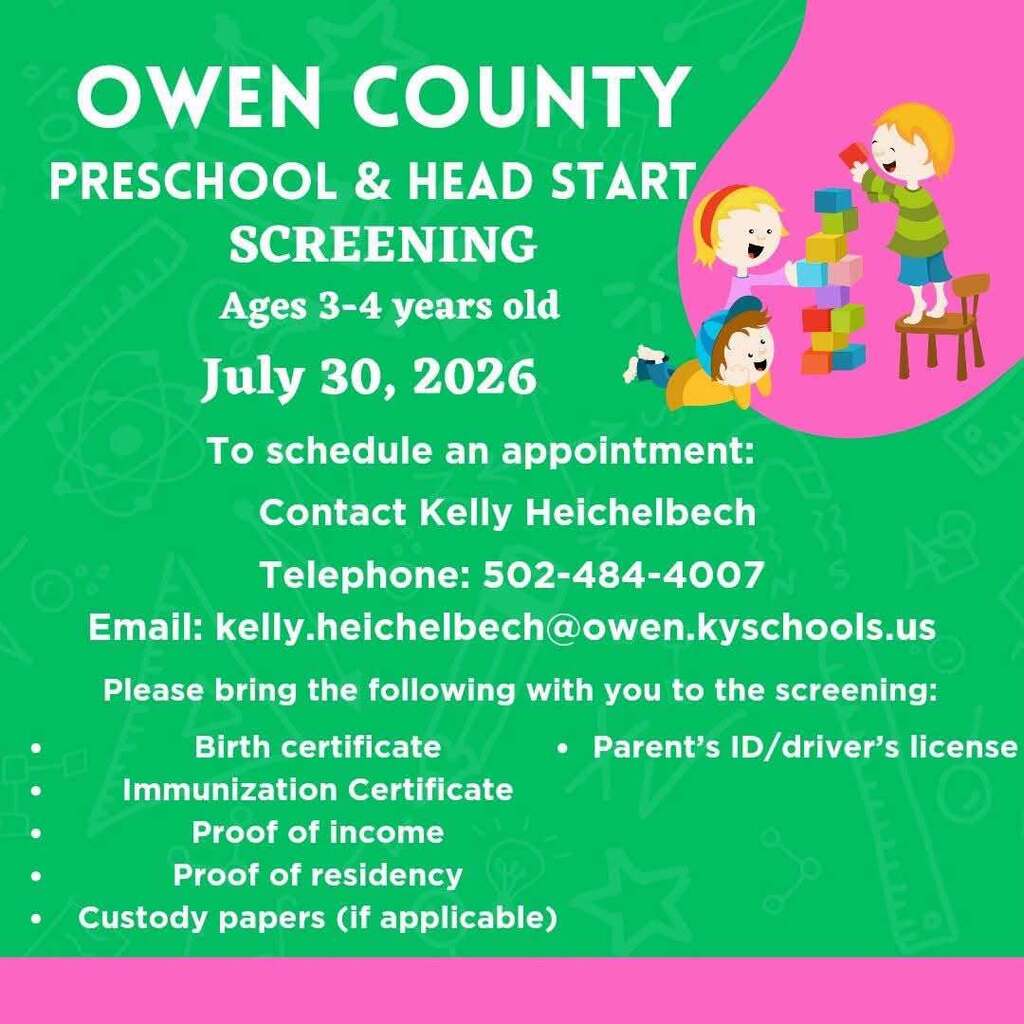 Preschool Screening Announcement