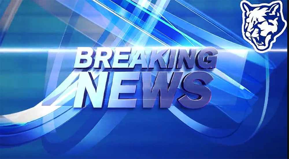 Breaking News blue screen background