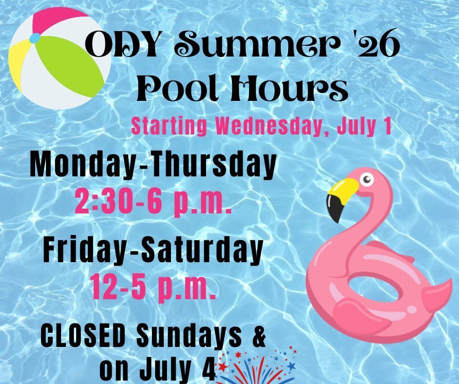 Pool hours for summer 2026 