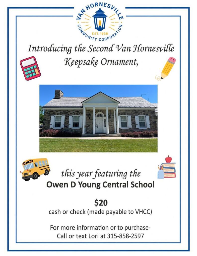 Van Hornesville keepsake ornament features ODY School