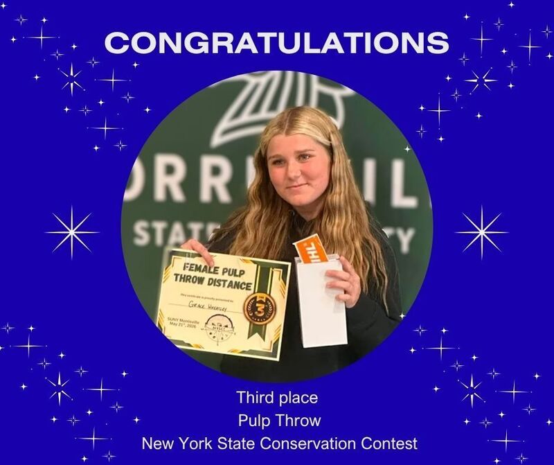 student holds award certificate for third place finish in state conservation competition