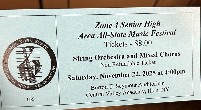 Zone 4 Senior High Area All State Music Festival ticket