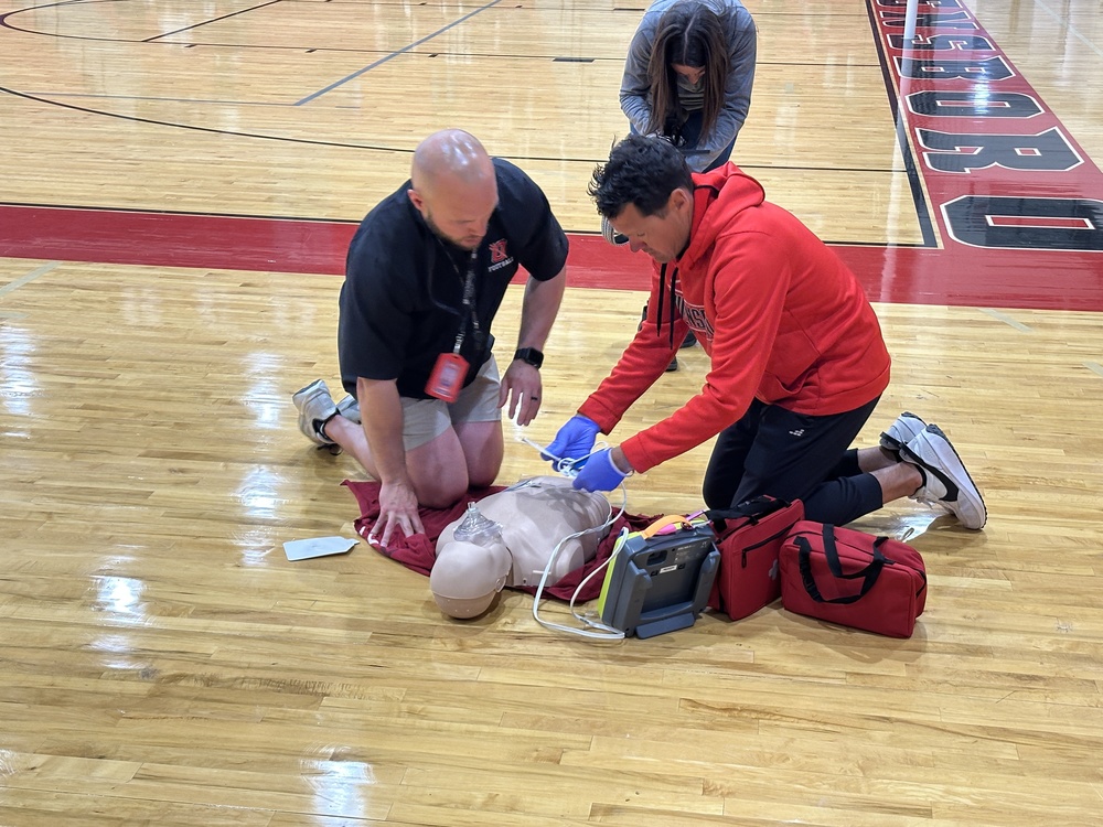 Jake and Blake Performing CPR during simulation