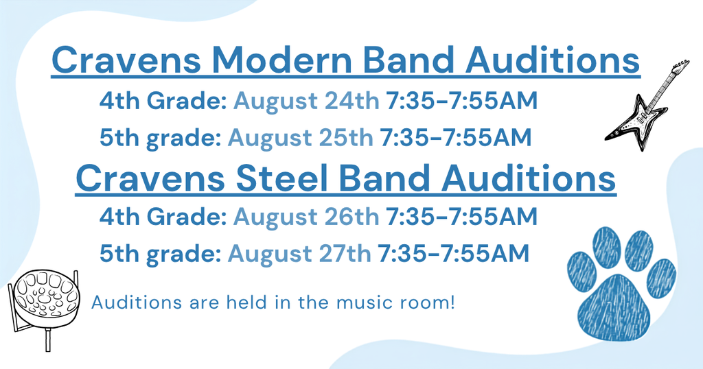 Audition dates and times