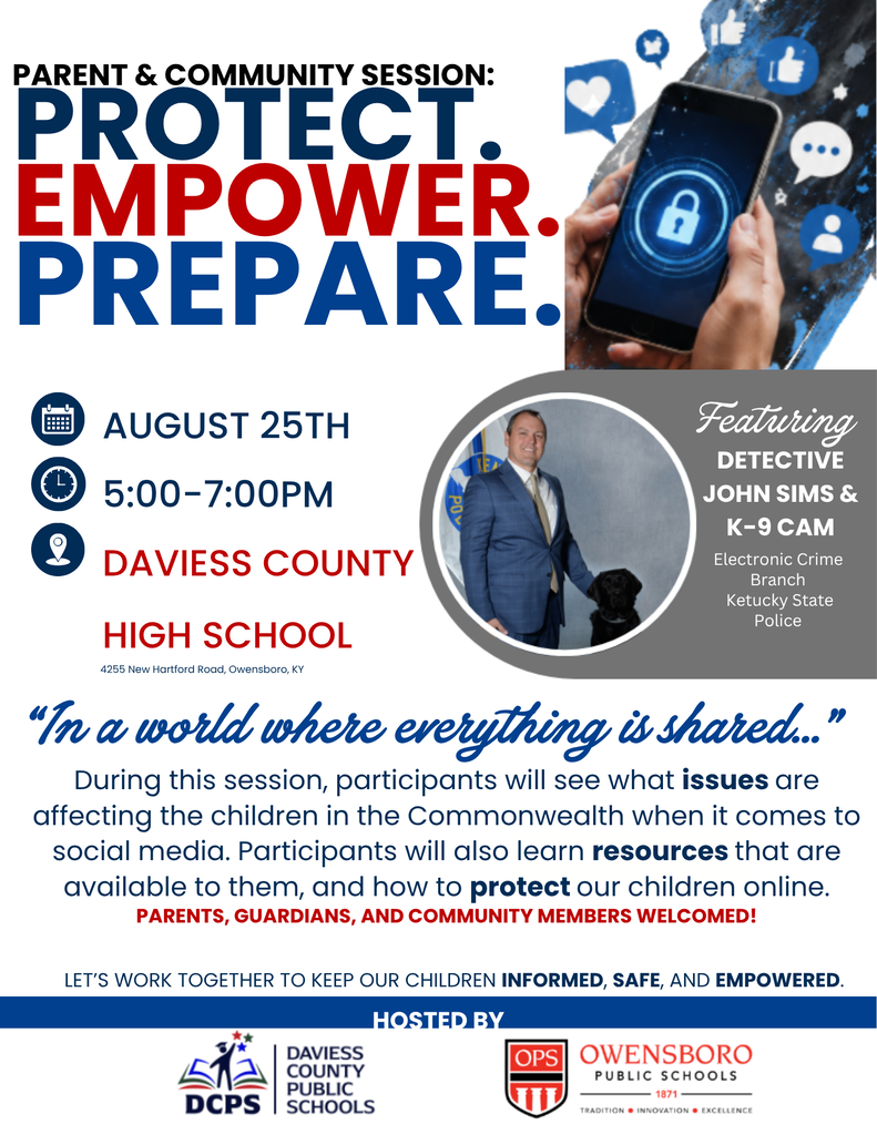 Protect. Empower. Prepare. Parent Session with Detective John Sims and K-9 Cam!