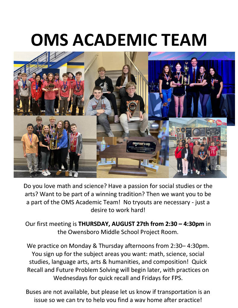 Flyer for OMS Academic Team