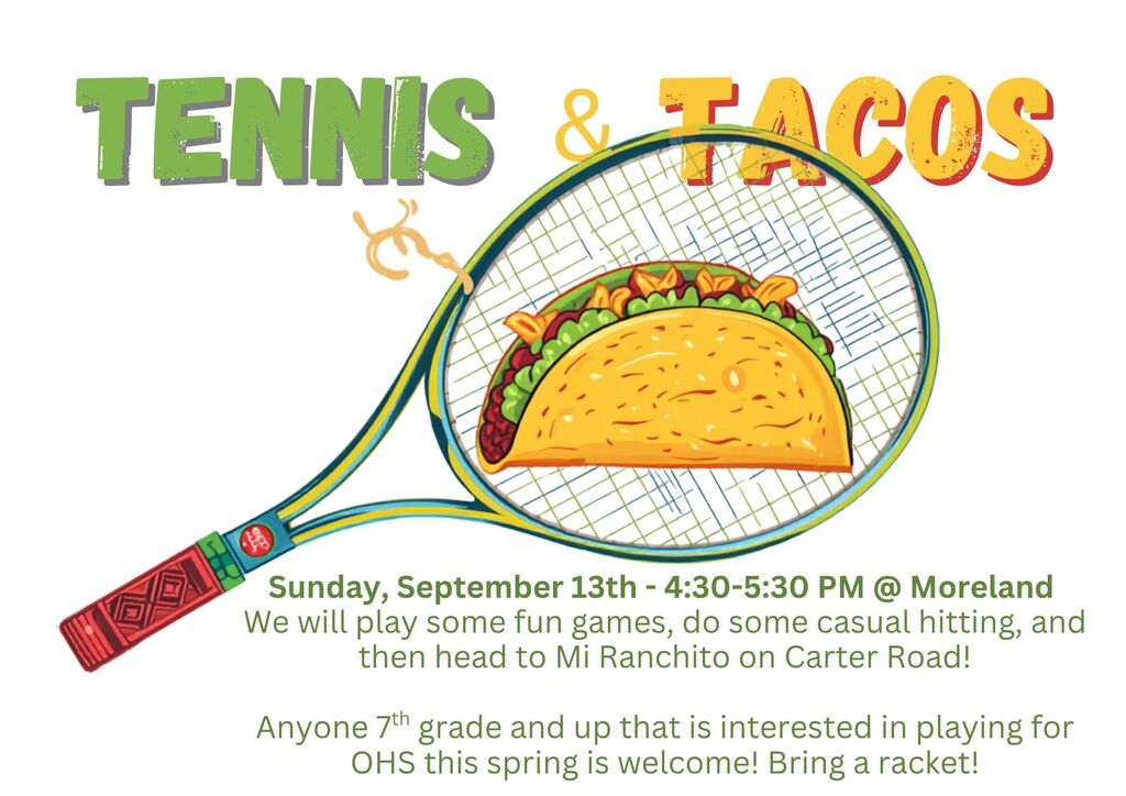 Tennis racket and taco flyer