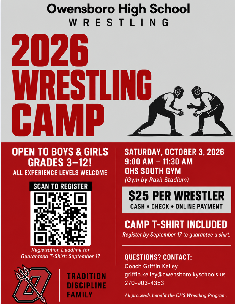 OHS Wrestling Camp 3rd-12th grade!!