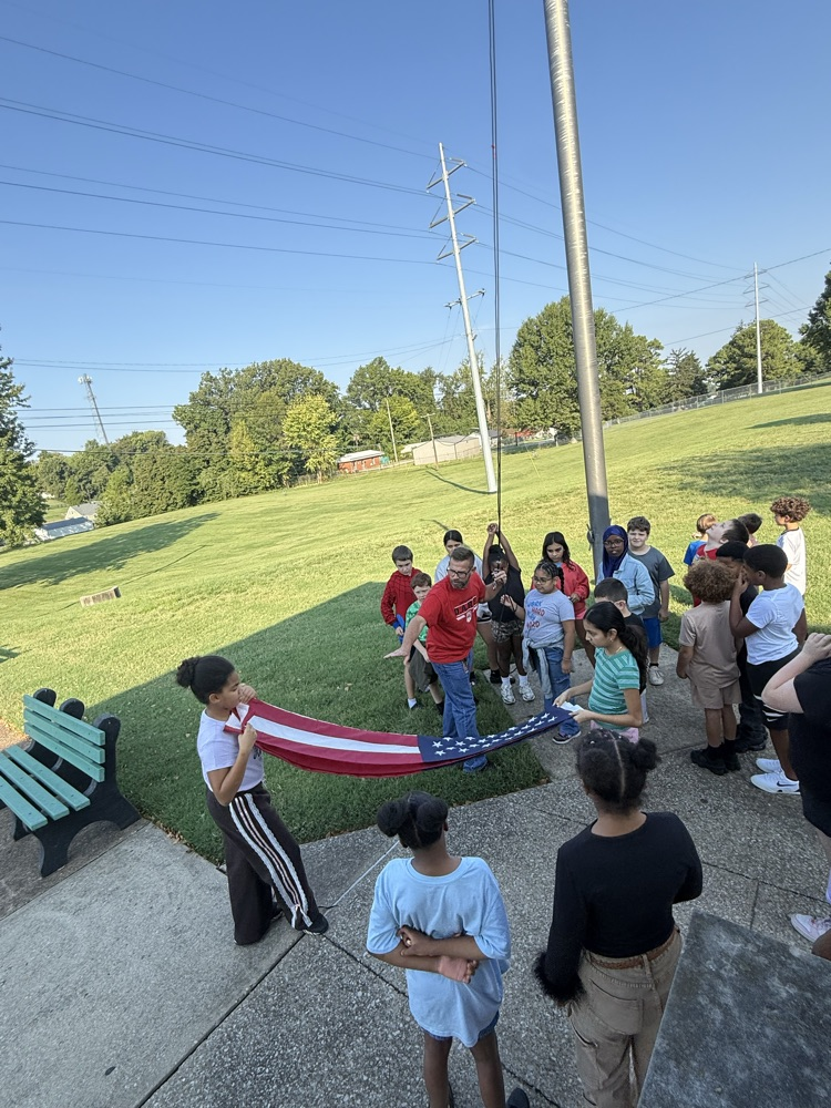 students with flag