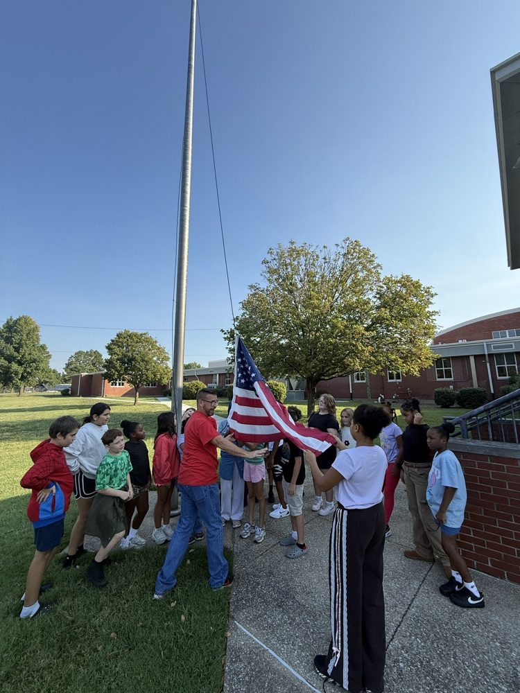 students with flag