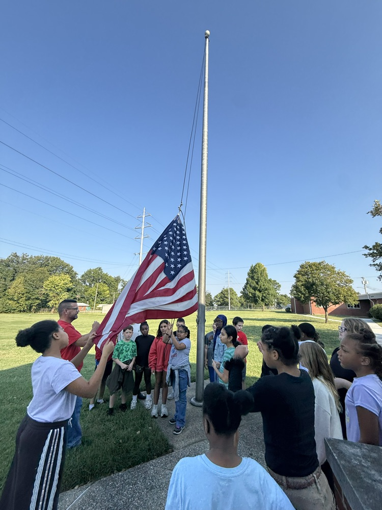 students with flag