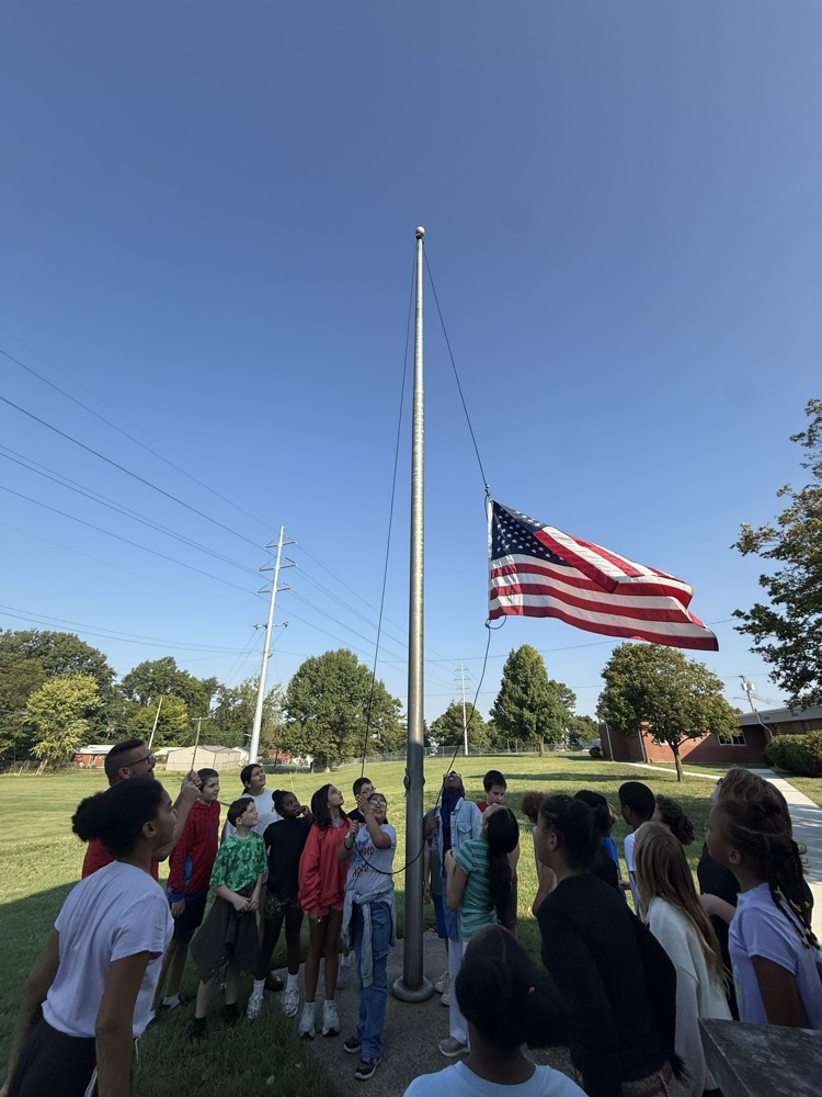 students with flag
