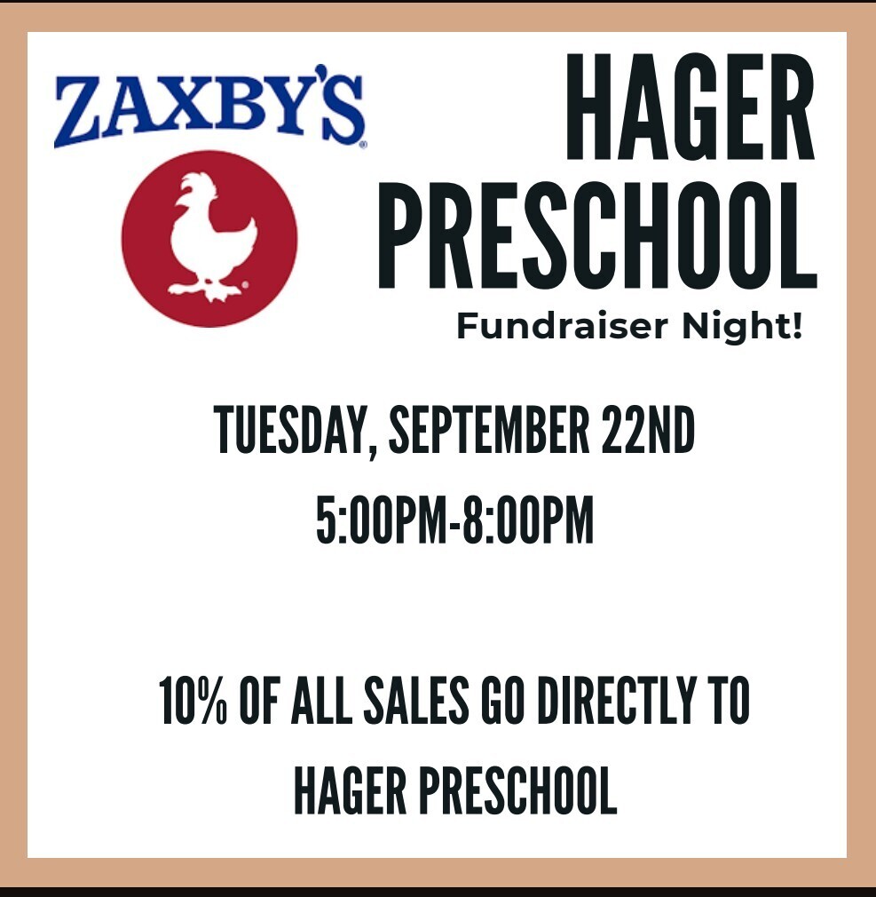 Hager Preschool Zaxby's Fundraiser Night