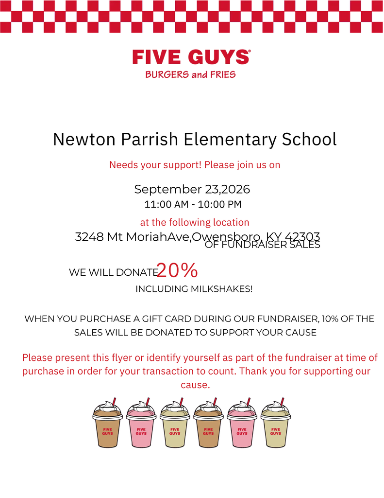NPE 5 Guys Fundraiser!!