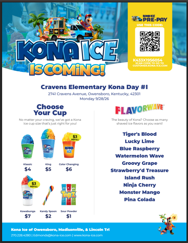 Kona Ice Day 09/28/26