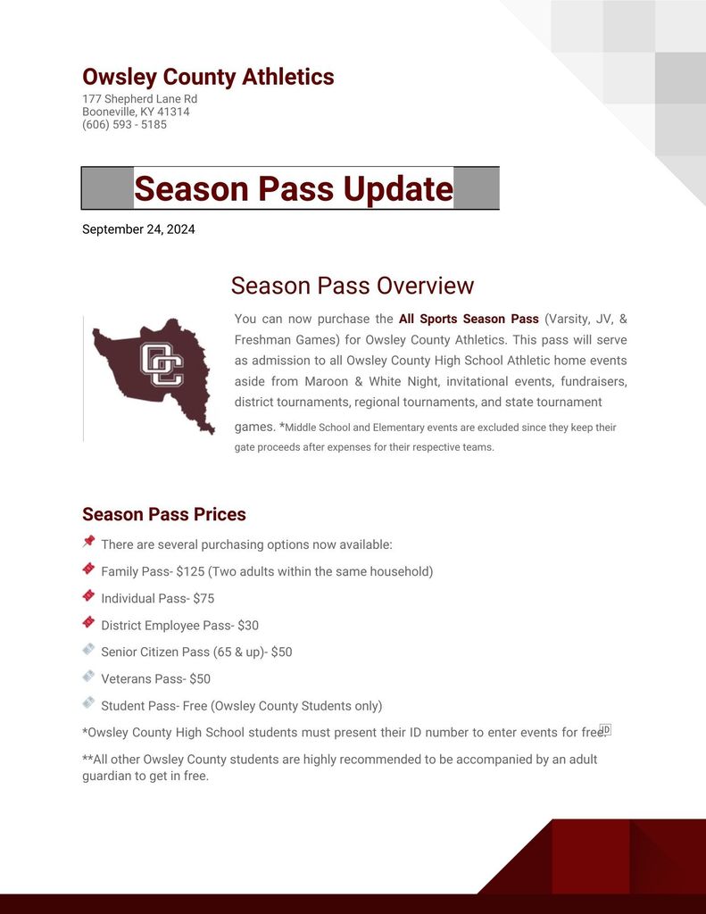 Season Pass Update