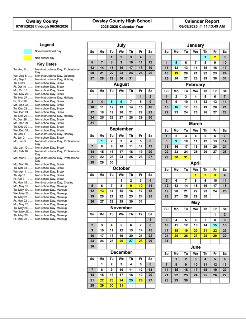 Calendar 25-26