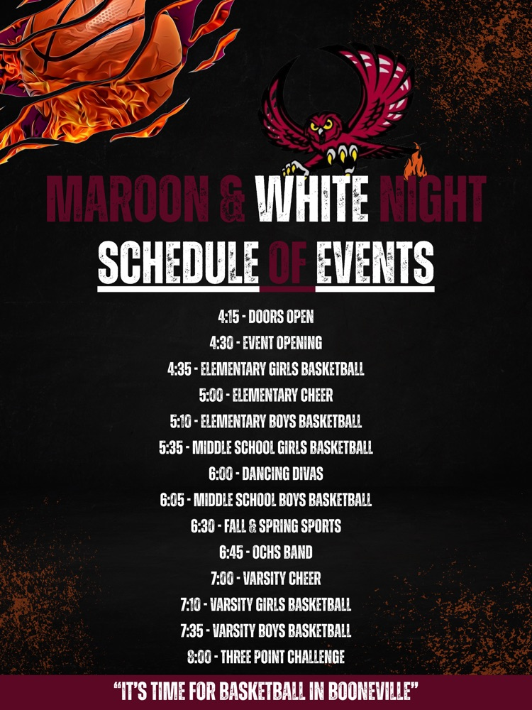 Maroon & White Night 2025 - Schedule