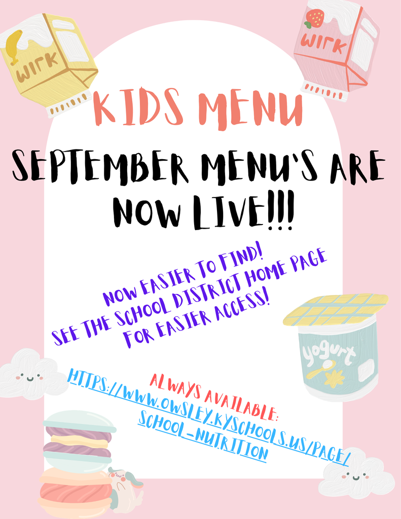 September Menu Flyer
