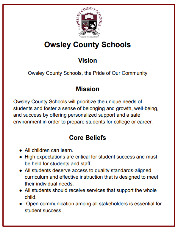 Vision, Mission, Core Beliefs