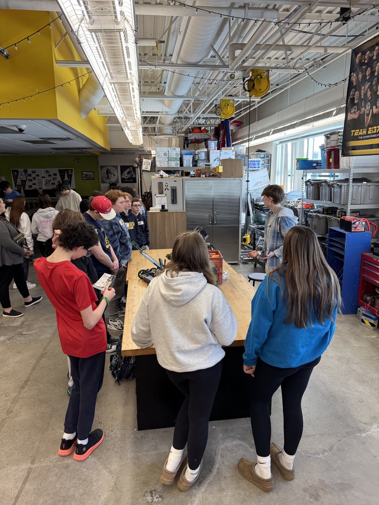 Students in robotics classroom