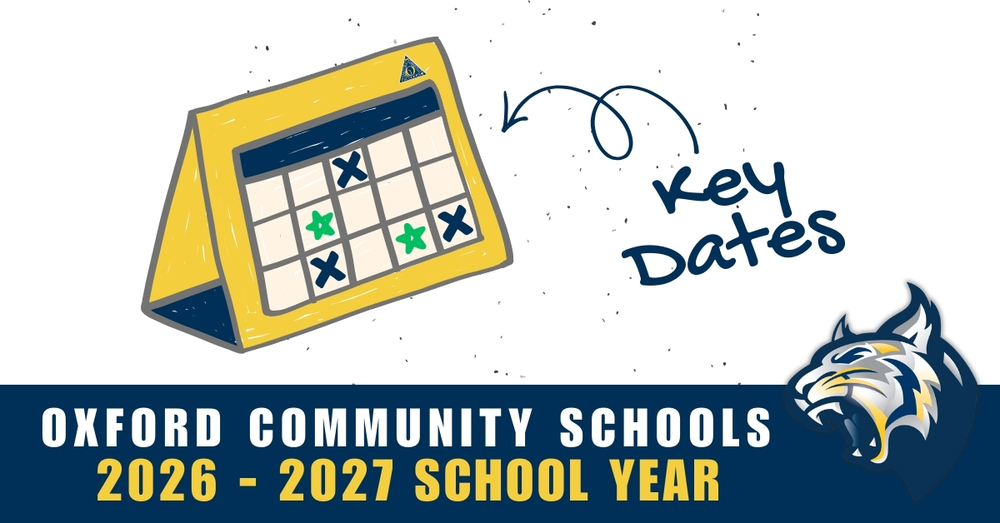 Key Dates with calendar clipart for OCS with