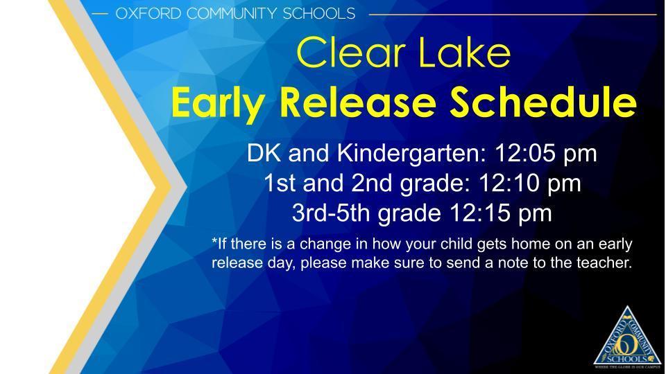 CLK Early Release Schedule