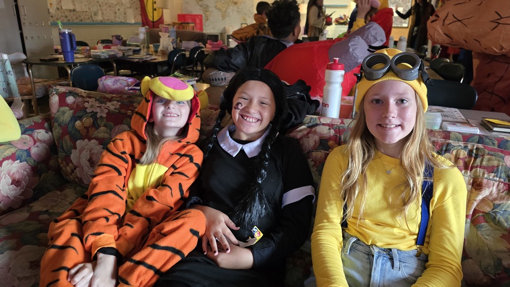 Students in Halloween Costumes