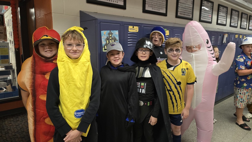 Students in Halloween Costumes