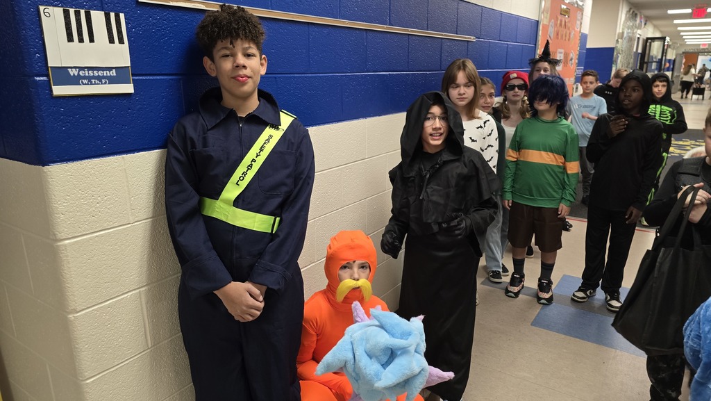 Students in Halloween Costumes