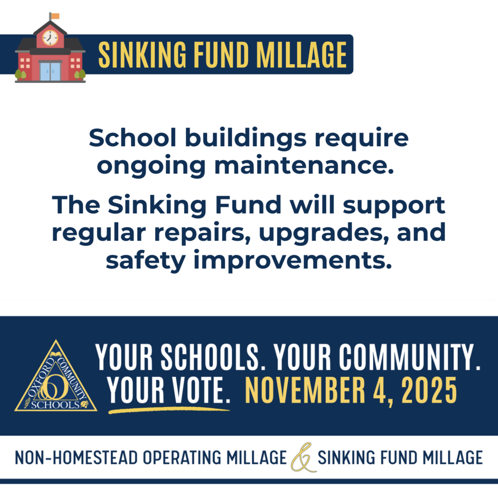 School buildings require ongoing maintenance. The Sinking Fund will support regular repairs, upgrades, and safety improvements.