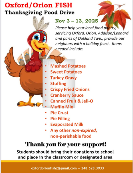 FISH Food Drive Flyer