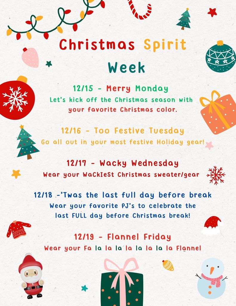 Christmas Spirit Week 2025