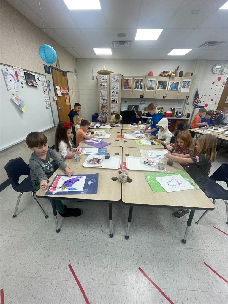 Daniel Axford Students Painting in Art Classroom
