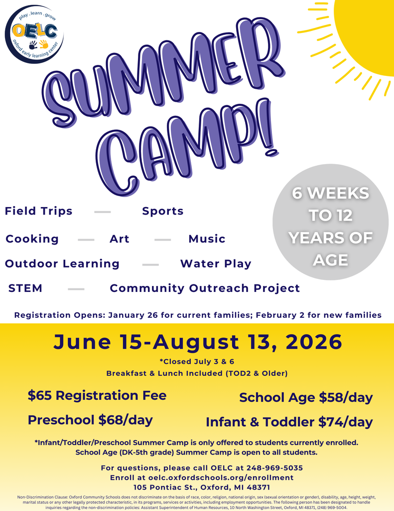 OEIC Summer Camp June 15-August 13, 2026