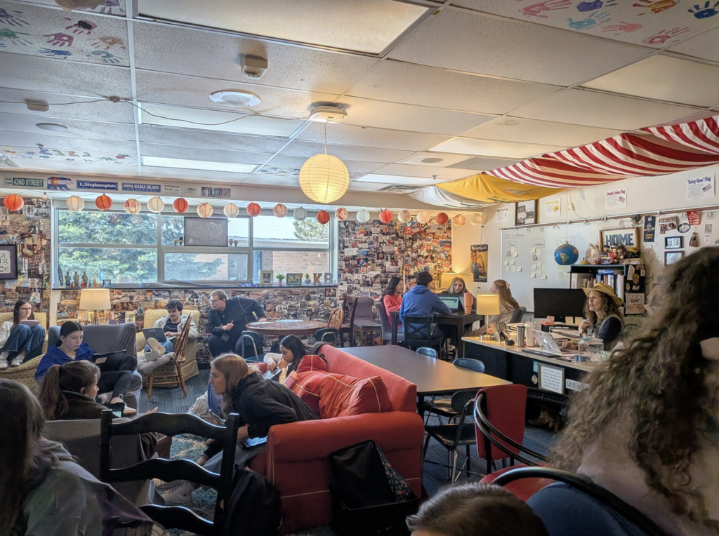 students working in a classroom