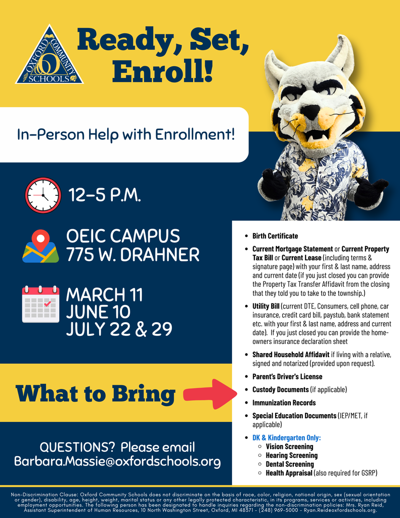 xford Schools Ready, Set, Enroll!