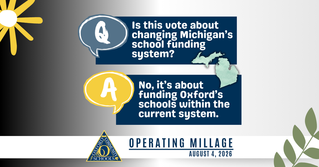 Is this vote about changing Michigan's school funding system? No, it's about funding Oxford's schools within the current system.