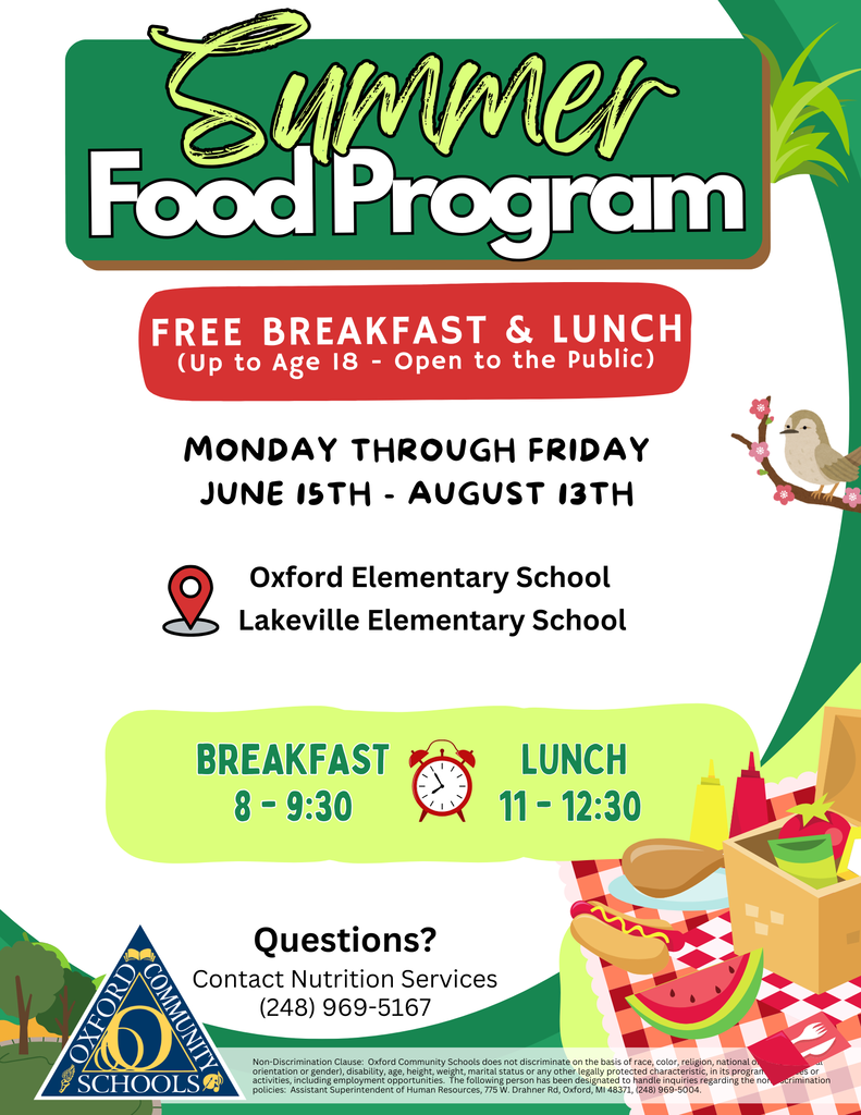 Summer Food Program Information