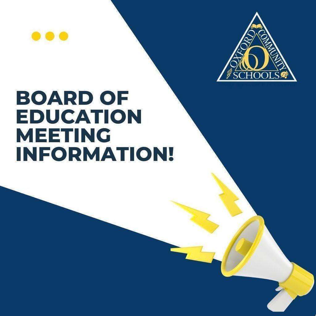 Board of Education Meeting Information Graphic