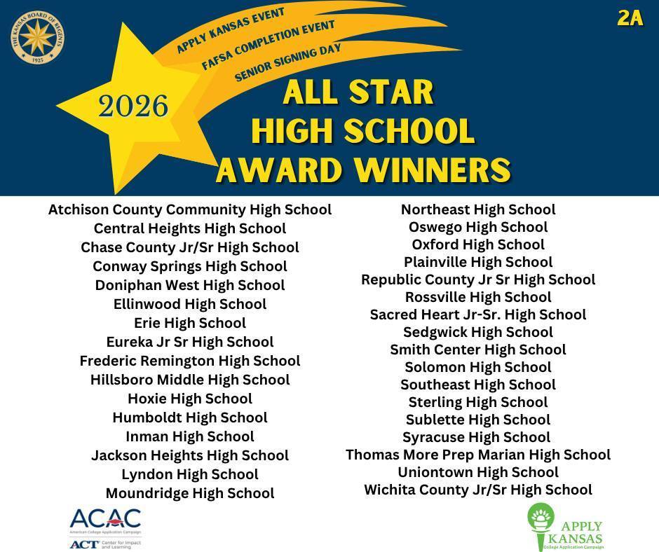 #ApplyKansas All-Star Schools 2026