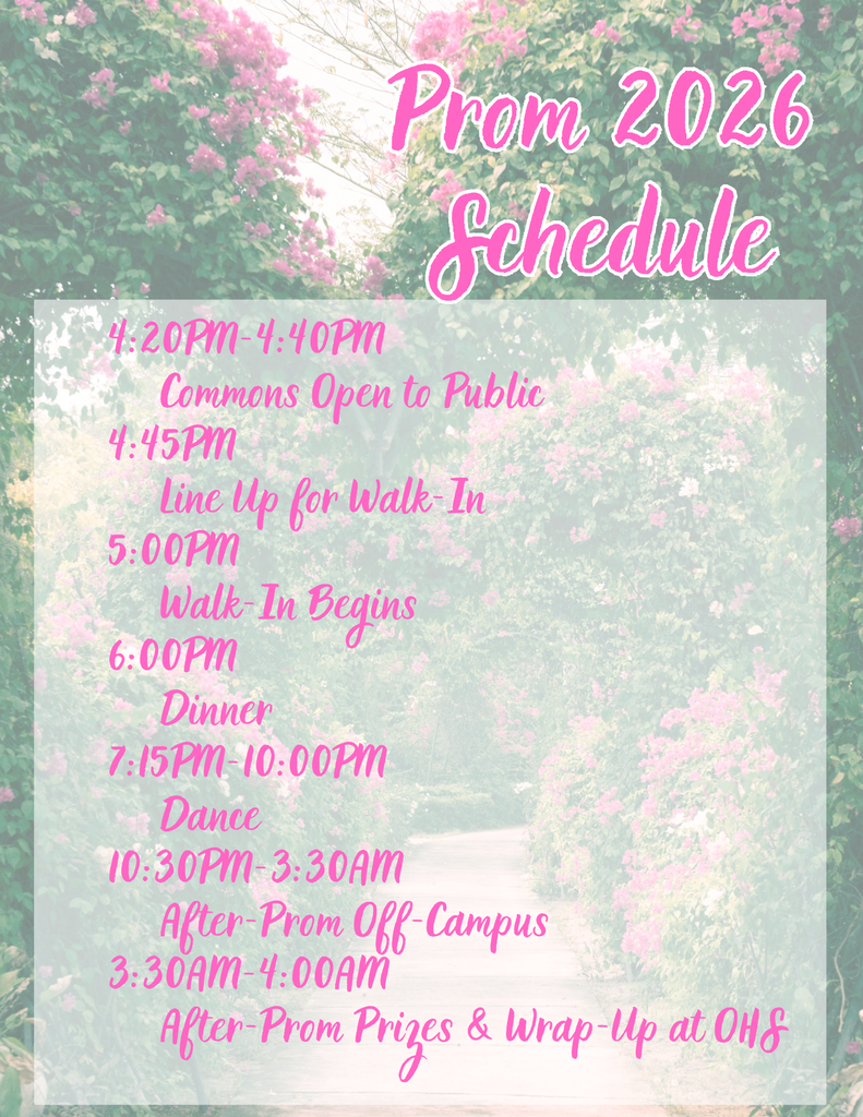 Prom Schedule 2026