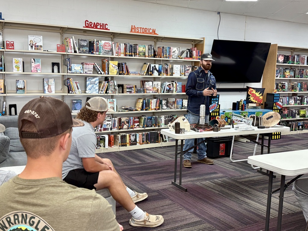 OHS students listen to a presentation from Jeremiah Humphrey with United Welding Institute.