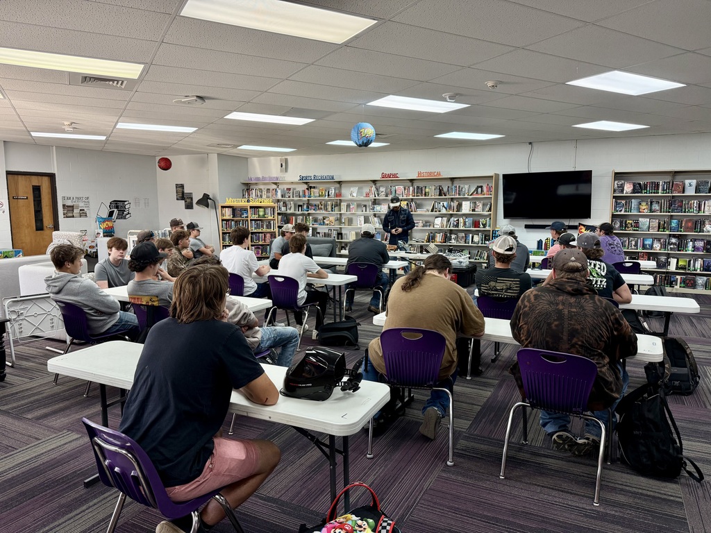 OHS students listen to a presentation from Jeremiah Humphrey with United Welding Institute.