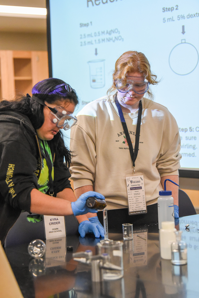OHS students at Science Day at University of the Ozarks.
