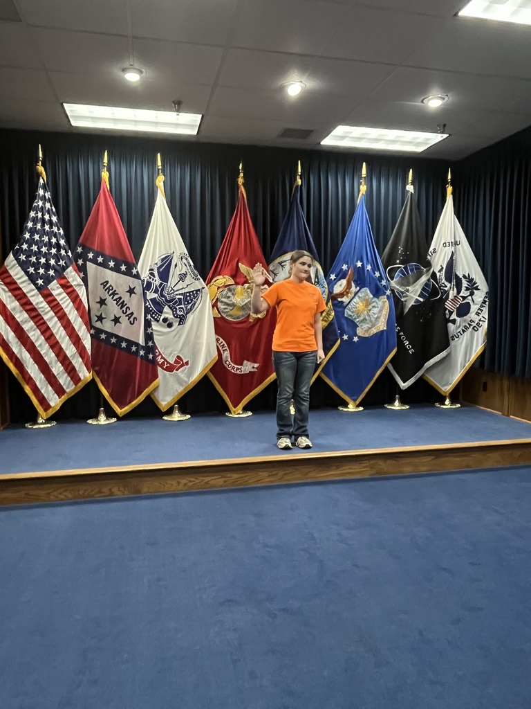 Erika Jones, Ozark High School junior, swears in to the Arkansas Army National Guard.